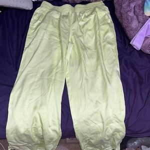 DKNY Bright Yellow Linen Pants